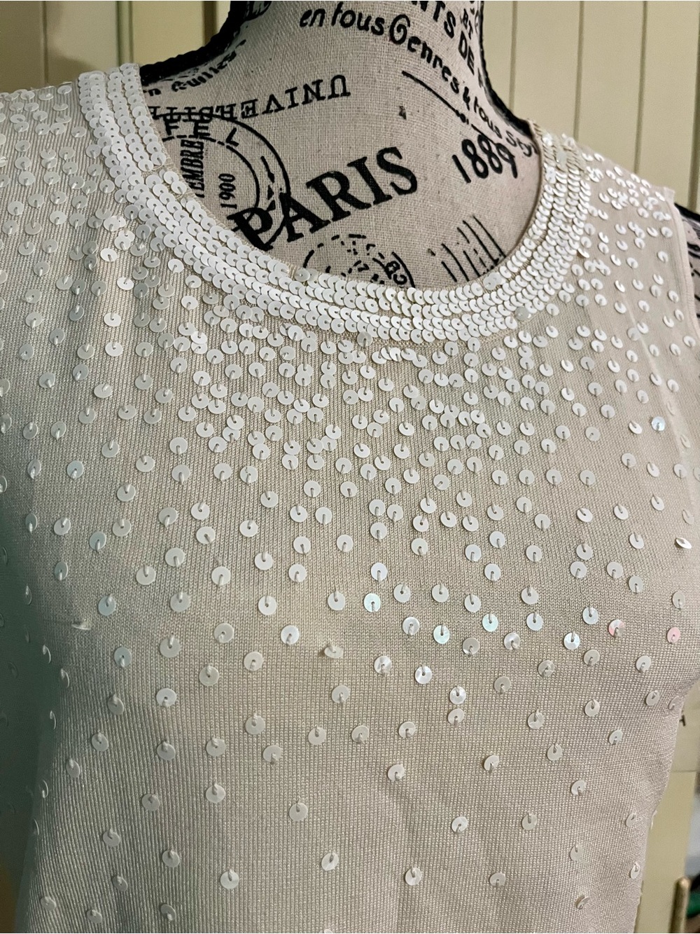 Kate Hill Essentials Sequined Sleeveless Blouse